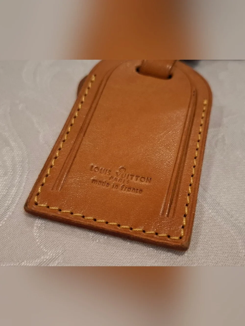 Louis Vuitton Vachetta Leather Luggage Tag in Tan